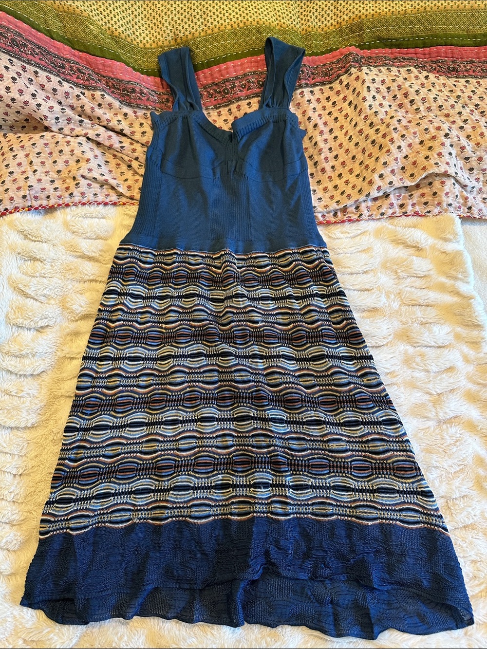 Missoni Blue Patterned Knit Dress